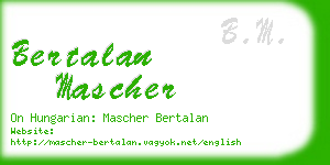 bertalan mascher business card